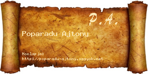 Poparadu Ajtony névjegykártya